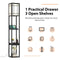 Coast Staande Vloerlamp met 3 Open Vakken - 2 USB-Poorten - 26 x 26 x 161 cm - Zwart