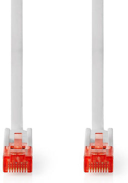 Nedis CAT6 Netwerkkabel - RJ45 Male - RJ45 Male - U/UTP - 1.00 m - Rond - PVC - Wit - Envelop