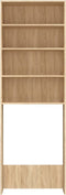 vidaXL - Wasmachinekast - 64x24x190 - cm - wit - en - sonoma - eikenkleurig