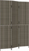 vidaXL - Kamerscherm - 3 - panelen - poly - rattan - grijs