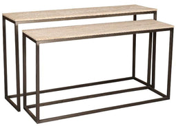 PTMD Zoah Black Travertine Rectangle Sidetable SV2