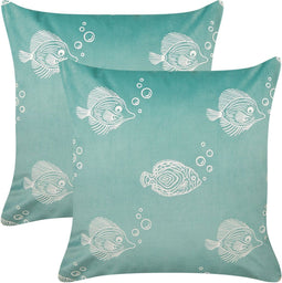 SOLIDAGO - Sierkussen set van 2 - Groen - 45 x 45 cm - Polyester