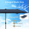 Coast 400 x 200 cm - Dubbele Tuinparasol - LED op Zonne-Energie Donkerblauw
