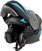 VINZ Busan Systeemhelm - ECE 22.06 goedgekeurd - Anti-kras vizier en zonnevizier - Blauw - XXL