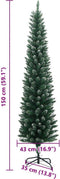 vidaXL - Kunstkerstboom - smal - met - 150 - LED's - 150 - cm