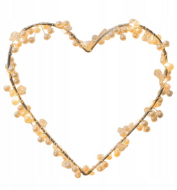 CozyHome LED Hartvormige Lichtkrans - 20 LED's Warm Wit - 17 x 18 x 4.5 cm - Zilver