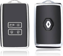 Autosleutel hoesje - TPU Sleutelhoesje - Sleutelcover - Autosleutelhoes - Geschikt voor Renault & Dacia - zwart - A4 - Renault Clio, Renault Megane, Renault Captur, Renault Zoe, Renault Twingo, Renault Arkana, Renault Austral, Renault Rafale, Renaul