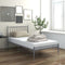 vidaXL - Bedframe - metaal - grijs - 100x200 - cm