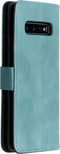Hoesje Geschikt voor Samsung Galaxy S10 Plus Hoesje Met Pasjeshouder - Luxe Bookcase smartphone - Lichtblauw