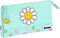 Pennenetui met 3 vakken Smiley Summer fun Turkoois (22 x 12 x 3 cm)