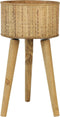 Light & Living Canya Bloempot op voet - Hout naturel - Ø30.5x60cm