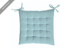 Luxueus Stoelkussen - 37x37 cm - 100% Katoen - Water Blue