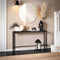 SoBuy Console Tafel - Sidetable - Industrieel Design - 120x65x20 cm - Zwart (Marmerlook)