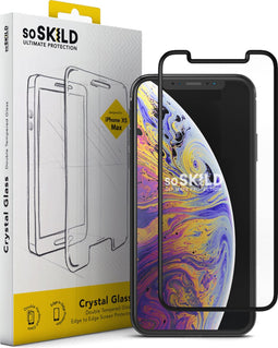 SoSkild iPhone Xs Max - Screenprotector - Dubbel gehard glas - Zwart