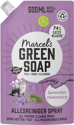 Marcel's Green Soap Allesreiniger Spray Navulling Lavendel & Rozemarijn (500 ml)