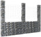 vidaXL - Schanskorf - U-vormig - met - 8 - palen - 860x20x200 - cm - ijzer