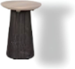 Claire bijzettafel dia. 45x40 cm aged teak finish/linen