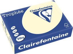 Clairefontaine Trophée Pastel, gekleurd papier, A4, 210 g, 250 vel, crème