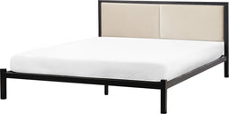 CLAMART - Tweepersoonsbed - Lichtbeige/Zwart - 140 x 200 cm - Metaal