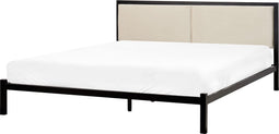 CLAMART - Tweepersoonsbed - Lichtbeige/Zwart - 160 x 200 cm - Metaal