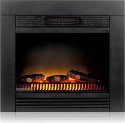 Classic Fire Sfeerhaard Elektrisch Chicago - Electrische Haard met Verwarming, Bedieningspaneel en Timer - Kachel Elektrisch met LED Vlammen - 1800W - Inbouwmodel- Zwart