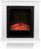 Classic Fire Sfeerhaard Elektrisch Lugano - Sfeerhaard met Schouw 1800W - Electrische Haard met Verwarming, Bedieningspaneel en Timer - Kachel Elektrisch met LED Vlammen - Vrijstaand - Wit