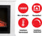 Classic Fire Sfeerhaard Elektrisch Lugano - Sfeerhaard met Schouw 1800W - Electrische Haard met Verwarming, Bedieningspaneel en Timer - Kachel Elektrisch met LED Vlammen - Vrijstaand - Wit