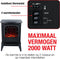 Classic Fire Sfeerhaard Elektrisch Torino - Electrische Haard met Verwarming, Bedieningspaneel en Timer - Kachel Elektrisch met LED Vlammen - 2000W- Vrijstaand - Zwart
