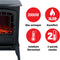 Classic Fire Sfeerhaard Elektrisch Torino - Electrische Haard met Verwarming, Bedieningspaneel en Timer - Kachel Elektrisch met LED Vlammen - 2000W- Vrijstaand - Zwart