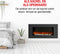 Classic Fire Sfeerhaard Elektrisch Vancouver - Electrische Haard 105,5 x 48 x 12 cm - Kachel Elektrisch met LED Vlammen - met Verwarming, Afstandsbediening en Timer - 2000W - Wandmontage - Zwart