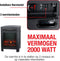 Classic Fire Sfeerhaard Modena - Electrische Haard met Verwarming, Bedieningspaneel en Timer- Kachel Elektrisch met LED Vlammen - 2 Warmtestanden 1800/2000W - Vrijstaand - Zwart