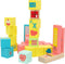 CLASSIC WORLD Houten blokken met snoep Puzzel Leren tellen en letters 68 st.
