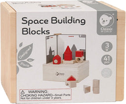 CLASSIC WORLD Houten blokken Puzzel Spel Gebouwen Puzzel Ruimtelijk bouwen voor kinderen 41 el.