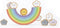 CLASSIC WORLD Houten puzzelblokken Balanceren regenboog 10 st.