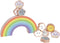 CLASSIC WORLD Houten puzzelblokken Balanceren regenboog 10 st.