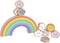 CLASSIC WORLD Houten puzzelblokken Balanceren regenboog 10 st.