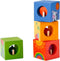 CLASSIC WORLD Houten zintuiglijke blokken Educatieve puzzel Dieren puzzel voor kinderen 4 st.