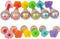 CLASSIC WORLD Rammelaar 2in1 Houten Regenboog Instrument Maracas 1 stuk