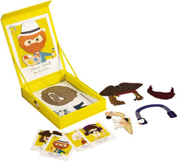 Classic World World World Magneetkoffer Foto Gezichten Geel