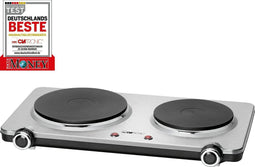 Clatronic DKP 3668 E - Elektrische dubbele kookplaat - RVS