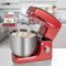 Clatronic KM 3765 kneedmachine, 1500 W, 8 snelheden, 10 liter roestvrijstalen kom voor max. 6-6,5 kg, spatdeksel met navulopening, rood