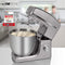 Clatronic KM 3765 kneedmachine, 1500 W, 8 snelheden, 10 liter roestvrijstalen kom voor max. 6-6,5 kg, spatdeksel met navulopening, titanium