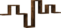 vidaXL - Wandschap - 104,5x10x43 - cm - bewerkt - hout - gerookt - eikenkleurig