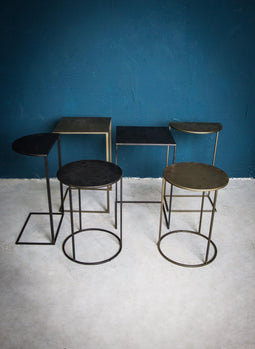 PTMD Darron Vierkante Bijzettafel - 30 x 30 x 50 cm - Metaal - Zwart