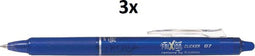 Pilot - Rollerpen Frixion clicker blauw 0.35mm blister à 3 stuks