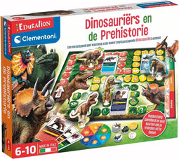 Clementoni - Dinosauriërs en Prehistorie Bordspel - 3 Verschillende Spelmodussen - Dubbelzijdig - Leren over Dinosauriërs - 6-10 jaar