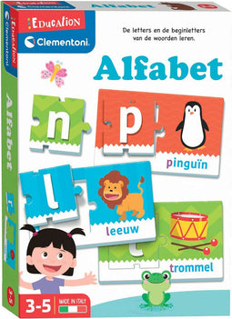 Clementoni - Letters leren - Eerste alfabet - Stukken voor kinderen - Alleen of samen spelen - Educatief Speelgoed - 3-5 jaar