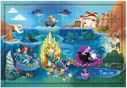 Clementoni - Puzzel 1000 Stukjes Disney Maps Little Mermaid, Puzzel Voor Volwassenen en Kinderen, 14-99 jaar, 39664