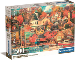 Clementoni - Puzzel - 1500 Stukjes - Kleurrijk dorp - Compacte doos - Puzzel Voor Volwassenen