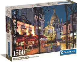 Clementoni - Puzzel - 1500 Stukjes - Montmarte - Compacte doos - Puzzel Voor Volwassenen